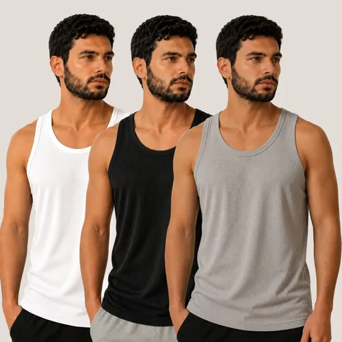 Kit 3 Regata Americana Canelada Masculina Academia Verão