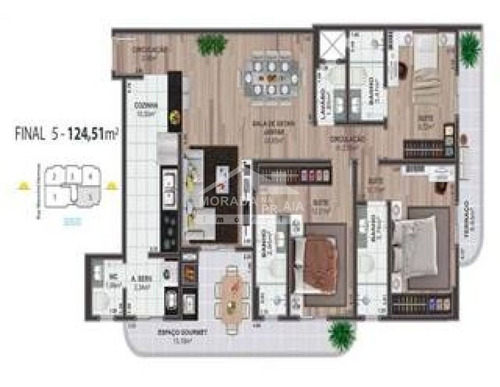 Imagem 2 de 4 de Apartamento Em Canto Do Forte, Praia Grande/sp De 125m² 3 Quartos À Venda Por R$ 760.000,00 - Ap1910749-s