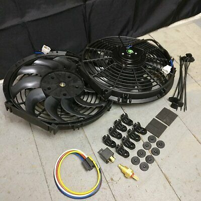 1953-86 Jeep Cj Dj Series Dual 12  S-blade Cooling Fans  Tpd