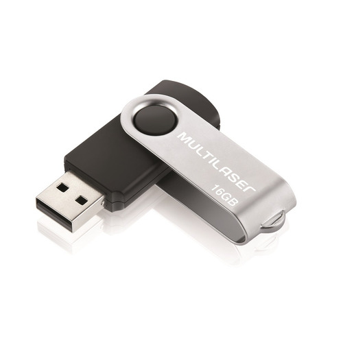 Pendrive Multilaser Twist Pd588bu 16gb 2.0 Preto/prateado