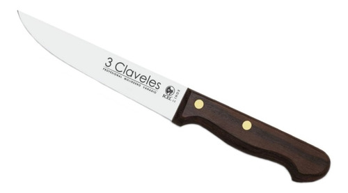 Cuchillo Tres Claveles Inox Mango Madera 11cms Cocina 1033