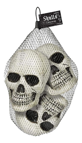 Amscan De Halloween Mini Calaveras Multipack, Blanco, 4 1/2