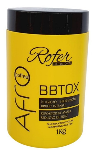 Imagem 1 de 2 de Botox Capilar Alisa Afro Coffe Da Rofer Profissional 1kg