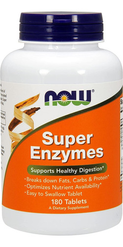 Super Enzymes By Now Foods 180 Comprimidos