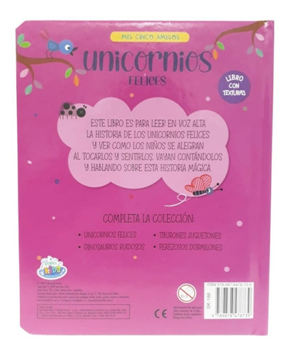 Libro Texturas Mis 5 Amigos Unicornios Dinosaurios Animales