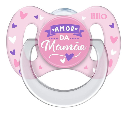 Chupeta Bico De Silicone Funny Amor 6m+ Rosa - Lillo Período de idade + 6 meses