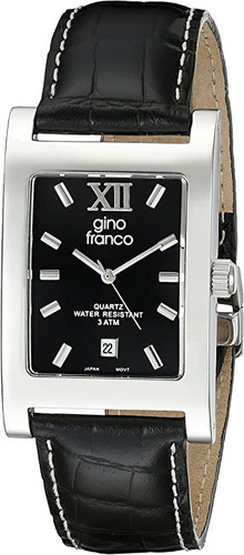 Gino Franco - Reloj Rectangular De Acero Inoxidable Para