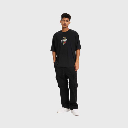 Polera Hombre Doble Print Negro Ii Fsp Fashion's Park