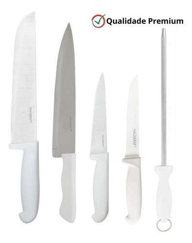 Kit Facas Pra Churrasco Chaira Inox Chef Picanheira Desossa