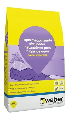 Impermeabilizante Obturador Instantane Weber Imperstop 5k Mm