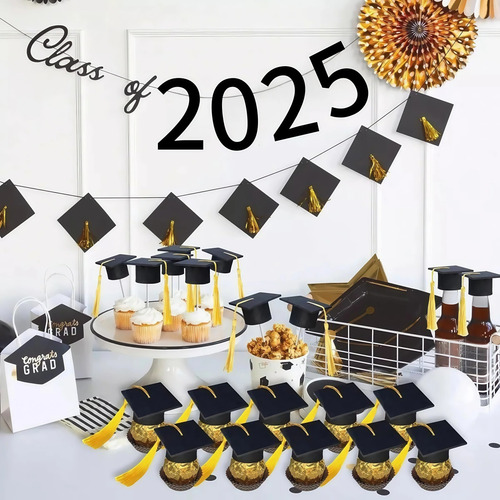 Sombrero De Graduación De Moda 10pcs, Regalo De Graduación Amarillo