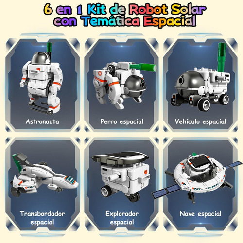 Juguete Educativo Robot Stem Con Energía Solar 6 En 1 Regalo