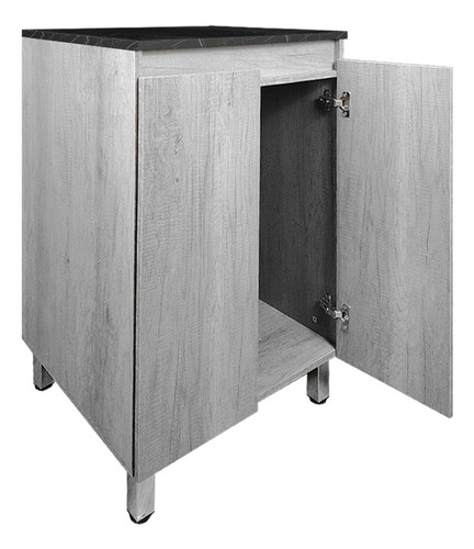 Cocina Integral Con Gabinete Inferior Y Alacena Decomobil Color Lombardia - Mármol Negro