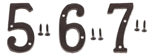 3pcs Signo De Número De Puerta De Casa De Hierro Forjado