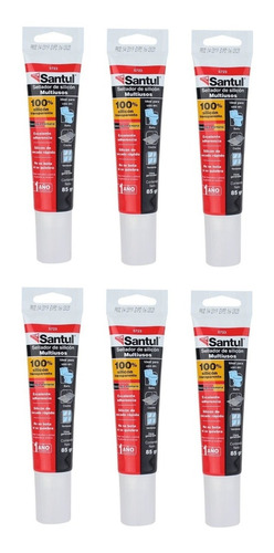 Silicon Sellador Multiusos Santul 5723 - Tubo 85 Gr 6 Piezas