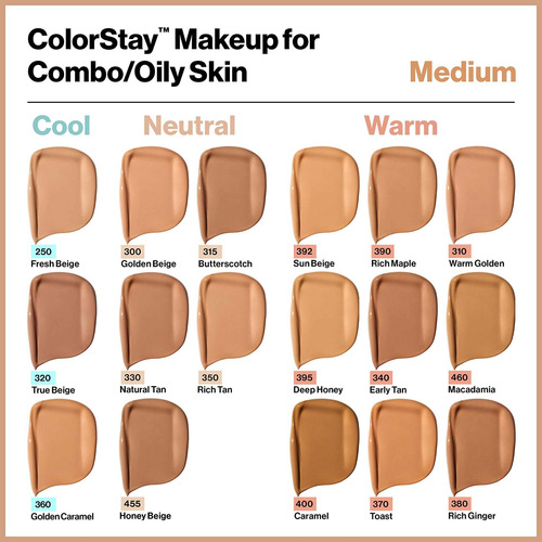 Imagen 5 de 8 de Base De Maquillaje Revlon Colorstay Makeup Cutis Mixto/graso