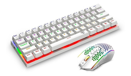 Combo T-dagger Main Force White -teclado 60%+ Mouse, Español
