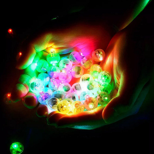 100 Pzs Mini Luces Led Redondas De Globos De Luz De Colores