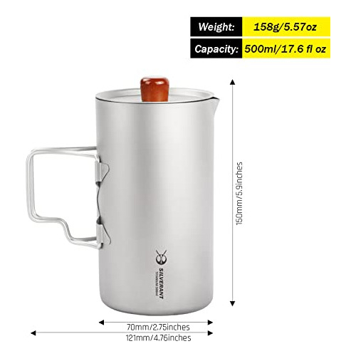 Prensa Francesa Café De Titanio, Taza De Camping, Cafe...