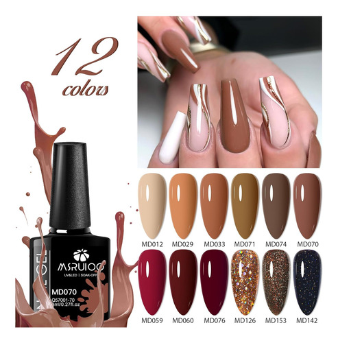 Juego De Esmaltes De Uñas De 12 Colores Para Otoño E Inviern
