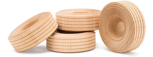  Ruedas De Madera Artesanales De Juguete  X  Pulgadas D...