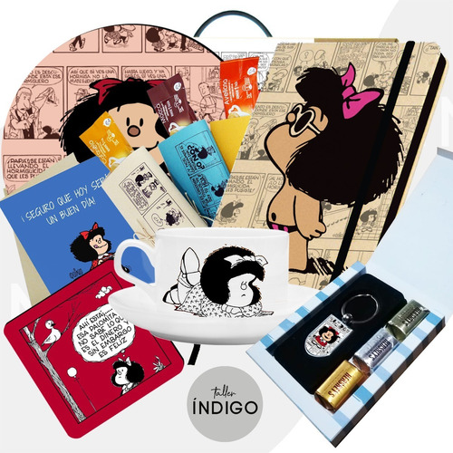 Caja De Regalo Artesanal Mafalda / Mug Tintero