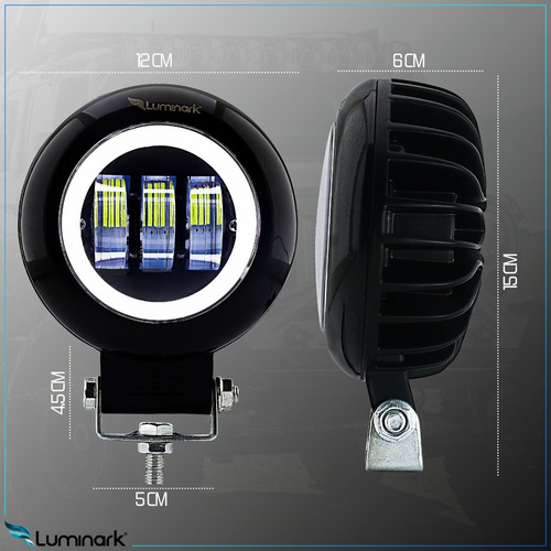 Imagem 3 de 7 de Par Farol Milha Led 102w (2x 51w) Foco Longo Off Road 12v24v