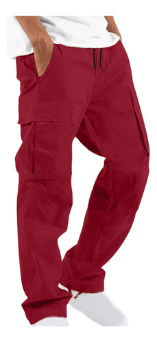 Pantalones S Para Hombre, Lisos, Casuales, Con Múltiples Bol