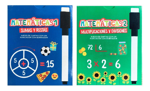 Set 2 Cartas Didácticas Aprendizaje Pictogramas Matematicas 