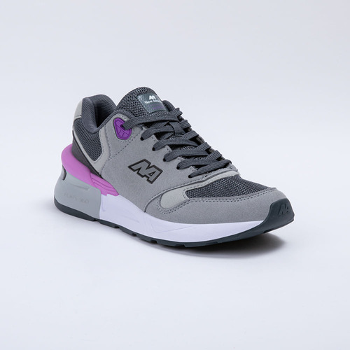 Zapatillas New Athletic Lifestyle Flats27 Gris Con Rosado