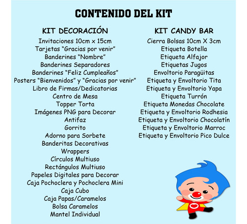 Plim Plim Kit Cumpleaños Imprimible Editable Candy Bar