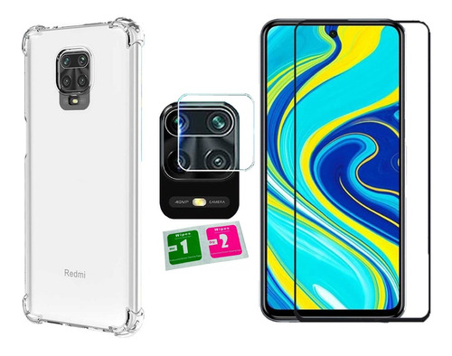 Kit Capa Anti Shock E Película 5d E Pl Câmera Redmi Note 9s