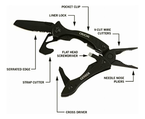 Gerber Crucial 31-001518 Herramienta Multiusos Con Clip De