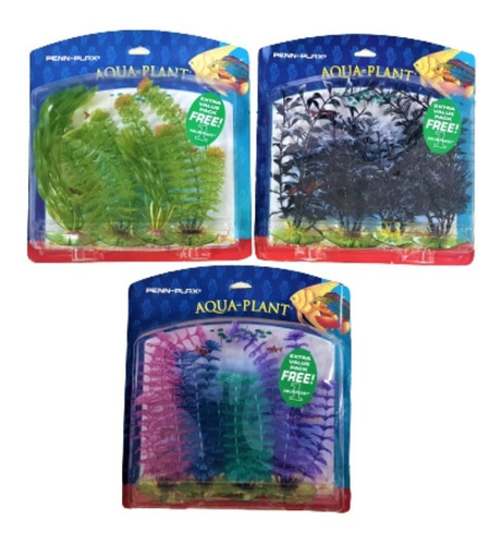 Penn Plax Plantas Plasticas Para Acuarios X 4 Unid, 20 Cms