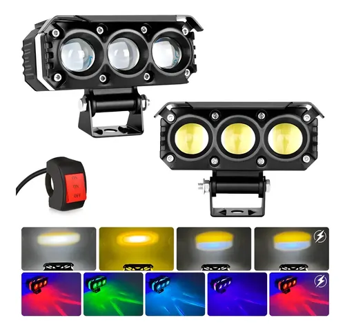 Faros De Lupa Luz Led Spot Luz Para Moto Ojo Diabólico 2pz