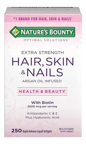 Nature's Bounty Hair Piel Y Uñas 5000 Mcg De Biotina Aa   25