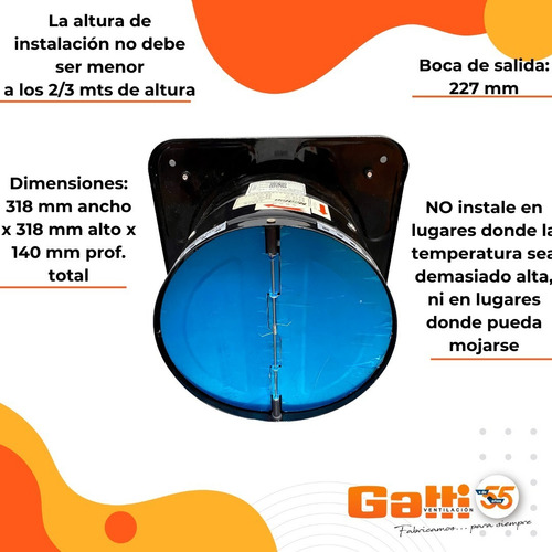 Imagen 7 de 10 de Extractor Semi Industrial 25 Cm Baño/cocina Para Pared Impo.