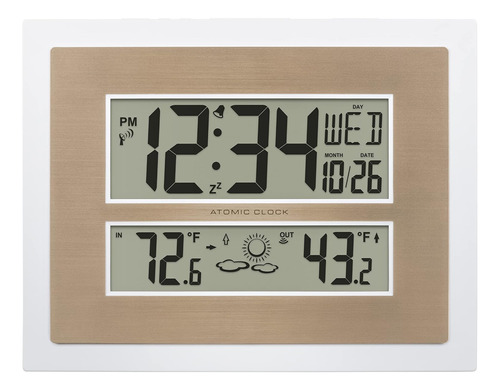 512-14937-int Reloj De Pared Digital Atómico Con Temperatura