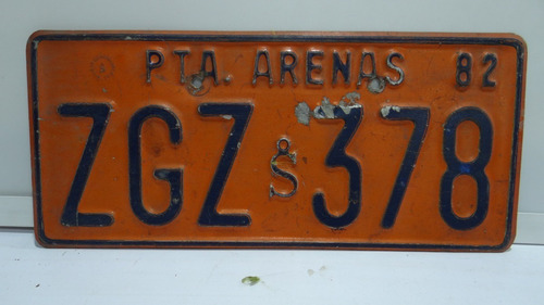 Placa Patente Antigua Chilena, Punta Arenas 82