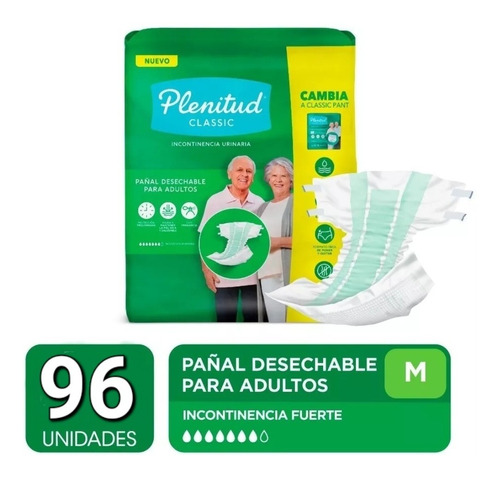 Pack Plenitud Classic Pañal Para Adultos Mediano X 96 Unid.