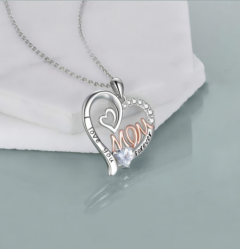 El Mejor Para El Dia De Madres Collar Y Dije De Plata Color Plateado