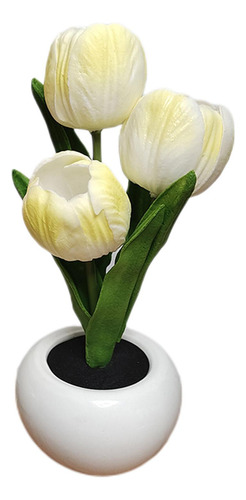 Luz De Noche Flores Artificiales Luz Led Tulipanes Amarillos