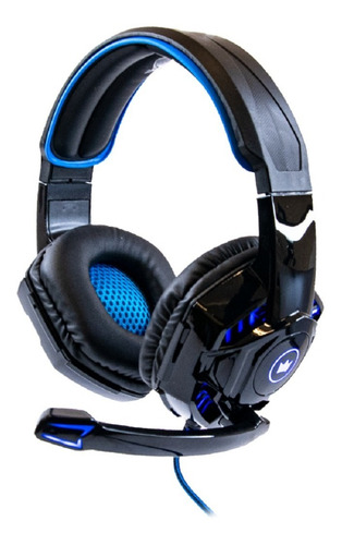 Auriculares Gamer Led Headset Microfono Pc 3.5mm - Plus Color Azul Luz Azul