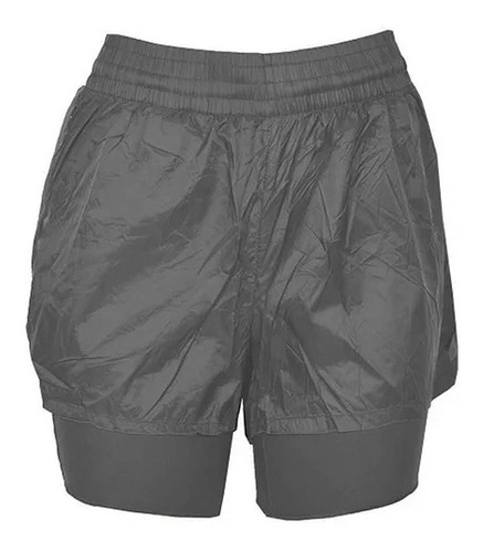 Short Topper Crinkled 2 In 1 Wmn Rng Gris Mujer