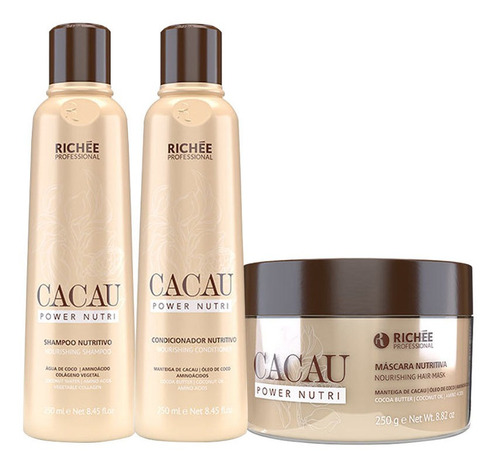 Richée Power Nutri Cacau Kit Completo 3 Produtos