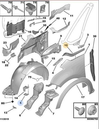 Imagen 1 de 3 de Embellecedor Parabrisas Lado Derecho Citroen C3