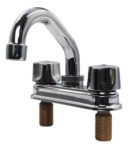 Mezcladora Lavabo 4 Pulgadas C/ Cubierta De Latón 24ct Rugo Plateado