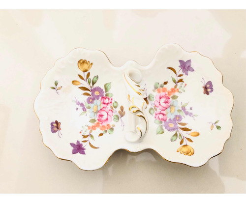 Canasta Antigua Porcelana En Flores Japan