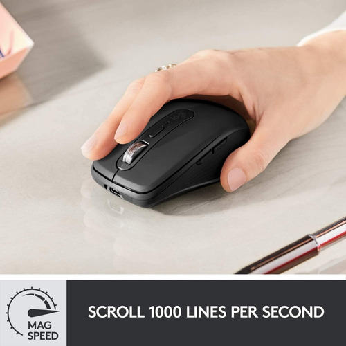 Mouse inalámbrico recargable Logitech Master Series MX Anywhere 3 gris pálido