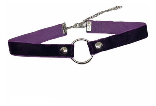 Choker Collar Gargantilla Terciopelo Dije Violeta Negro Rojo